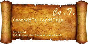 Csordás Terézia névjegykártya
